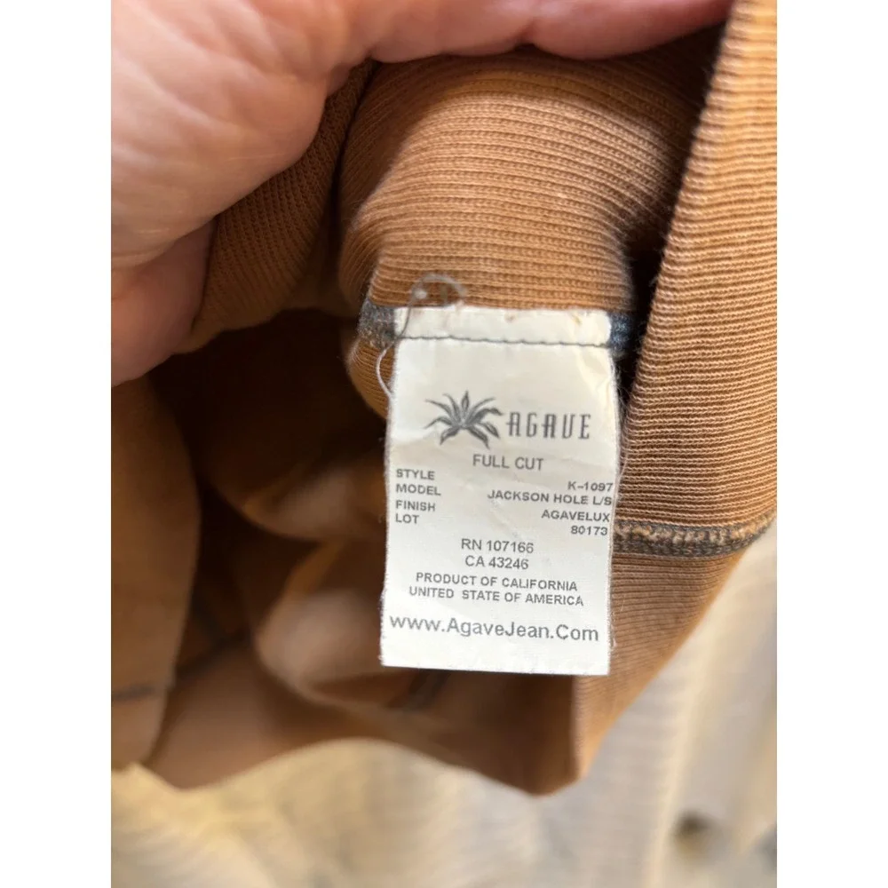 Agave Lux Jackson Hole Quarter Zip Pullover Sweater Tan Mens XL K-1097 Full Cut‎